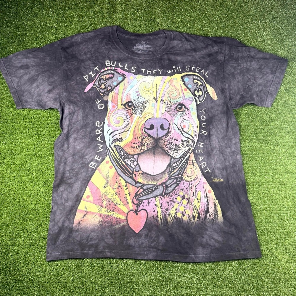 The Mountain Pit Bull Steal Your Heart Graphic T-Shirt XL Grey Tie Dye Russo